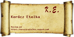 Kerécz Etelka névjegykártya